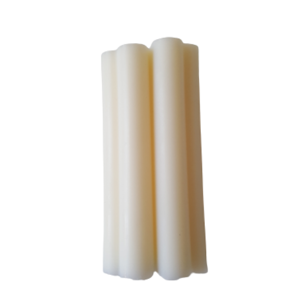 Kleeblatt Kerze aus Rapswachs – Natur oder Hellgrün - Kerzengröße: ca. H: 9 cm, Ø 4 cm